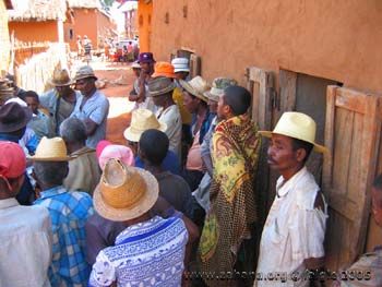 community meeting with the leaders in Madagascar